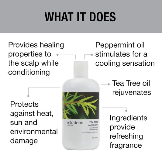 Label close-up shows tea tree and peppermint oils for a cooling scent.