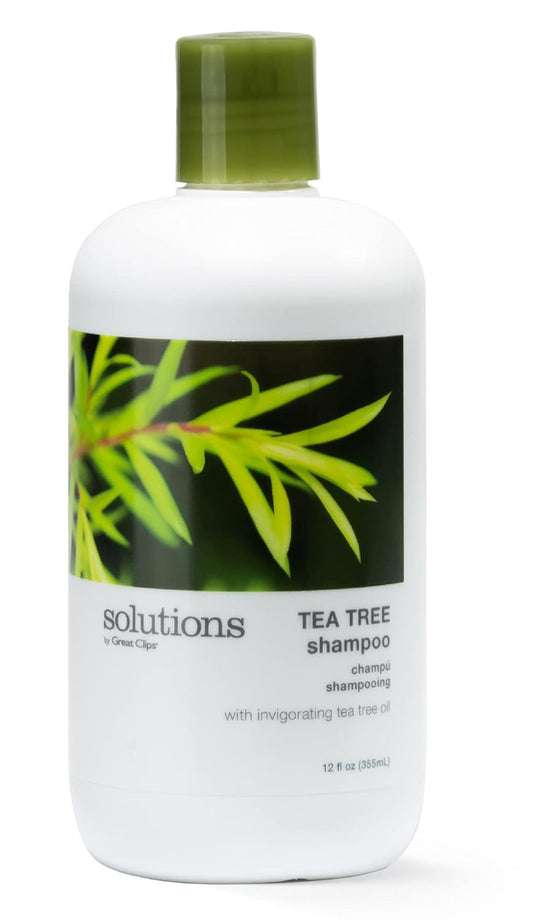 GREAT CLIPS Tea Tree Shampoo bottle front with refreshing scent for all hair types