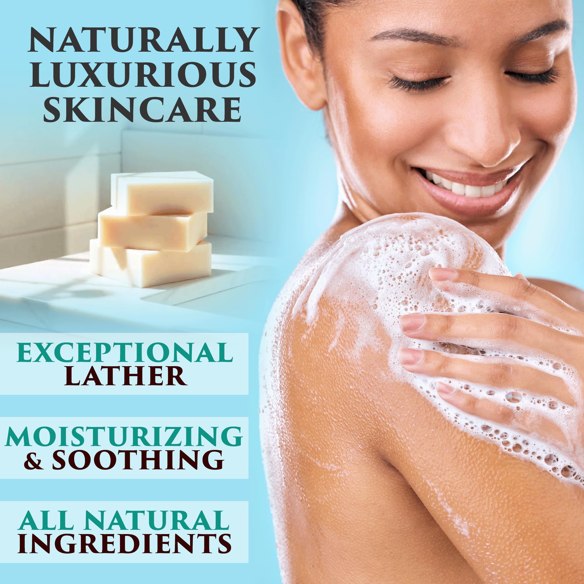 The Grecian Soap Company goat milk olive oil bar ingredients close-up highlighting skin softness