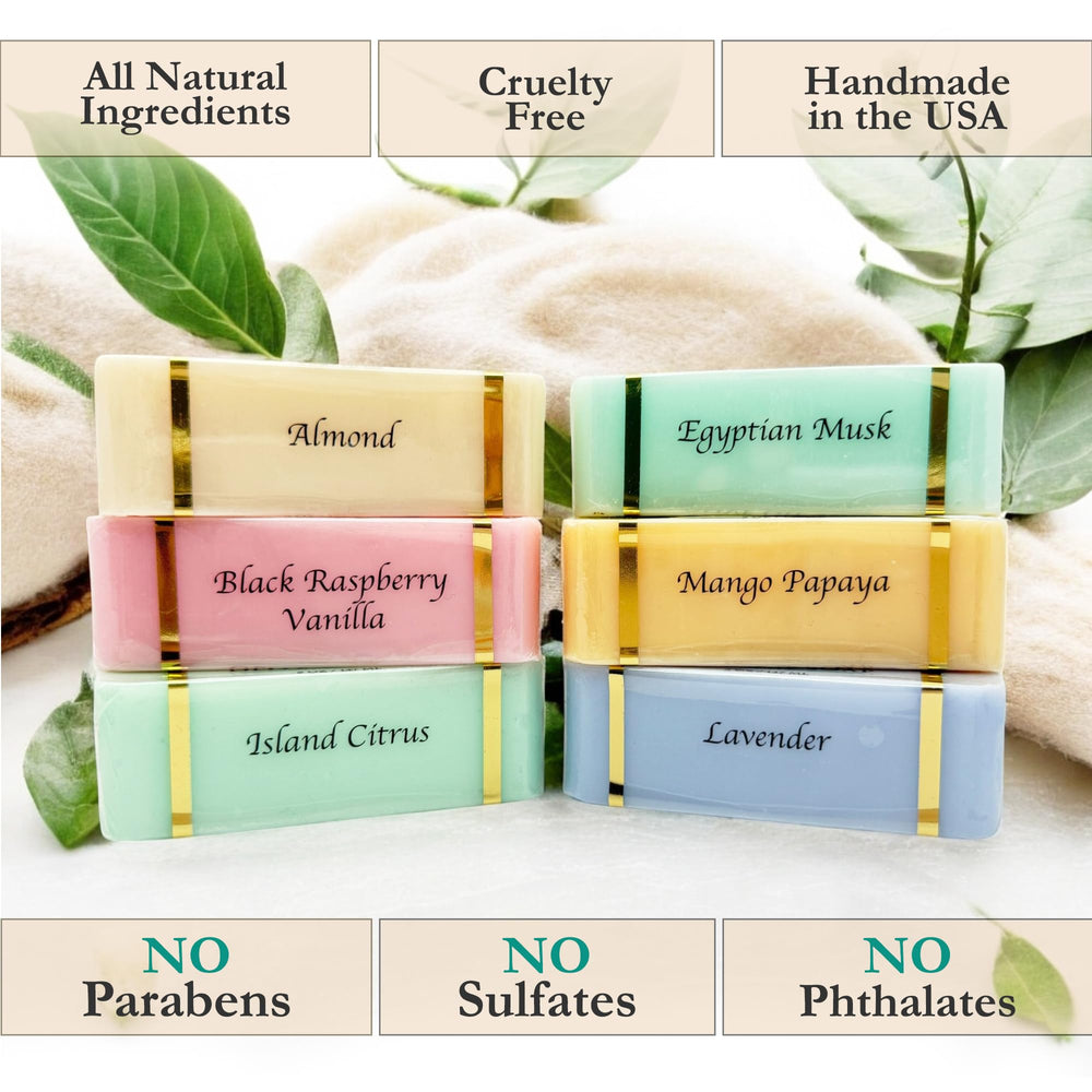 The Grecian Soap Company black raspberry vanilla bar soap with indulgent scent and cleansing feel