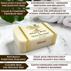 The Grecian Soap Company closeup shows creamy lather from the almond goat milk bar