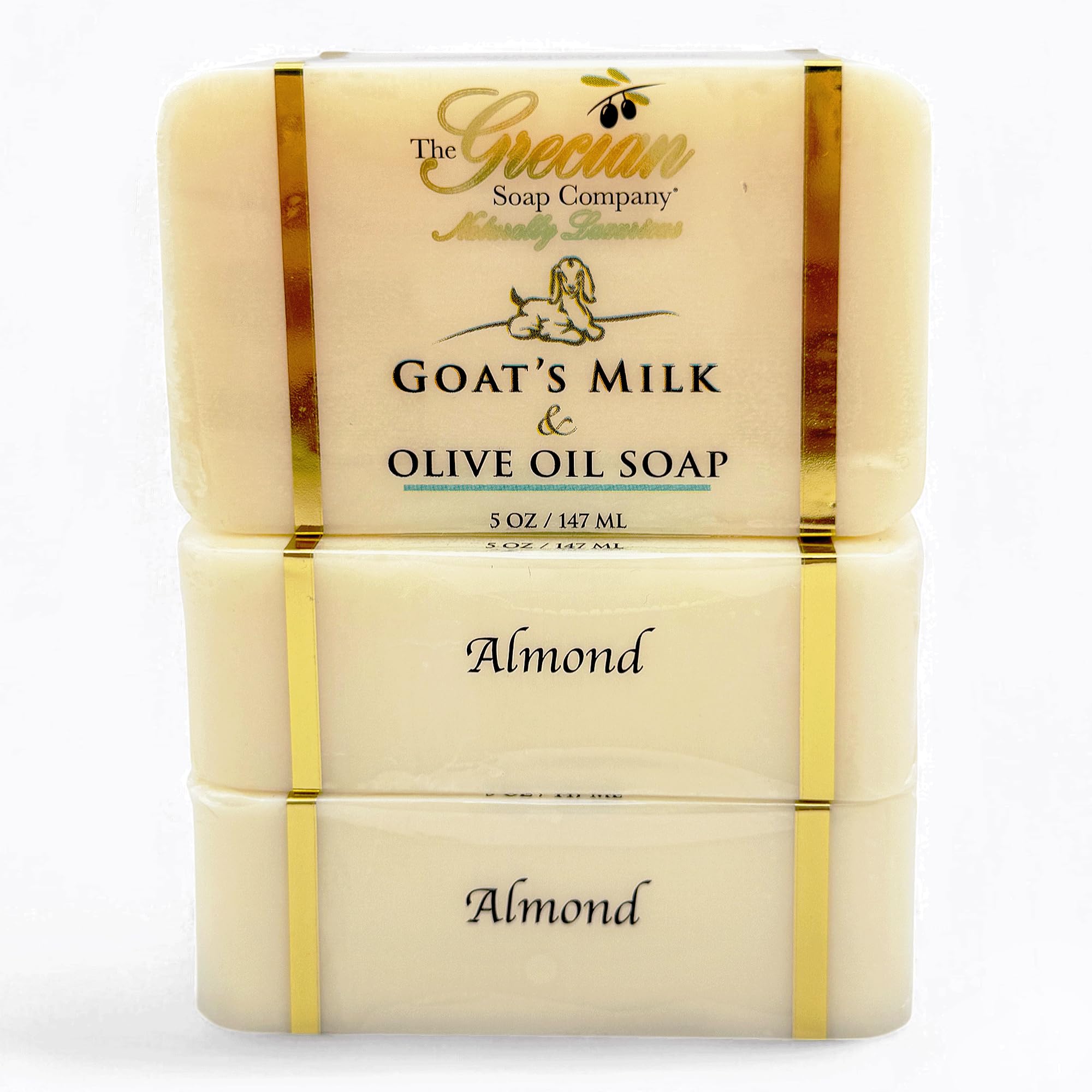 The Grecian Soap Company almond-scented goat milk bar pack boosts daily hydration