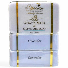 The Grecian Soap Company goat milk olive oil lavender pack provides soothing cleansing.