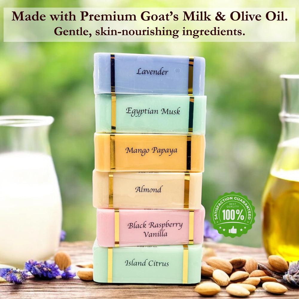 The Grecian Soap Company mango papaya bar soap with tropical aroma and mild cleanse