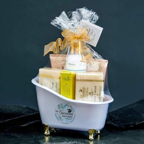 The Grecian Soap Company goat milk olive oil soap close-up, nourishing clean skin.