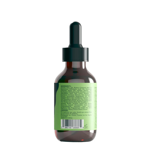 Green Cosmos Rosemary Oil nourishing scalp closeup for healthy hair