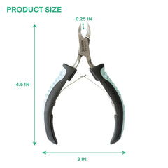Green Estetica ergonomic handle design enhances grip during nail care.