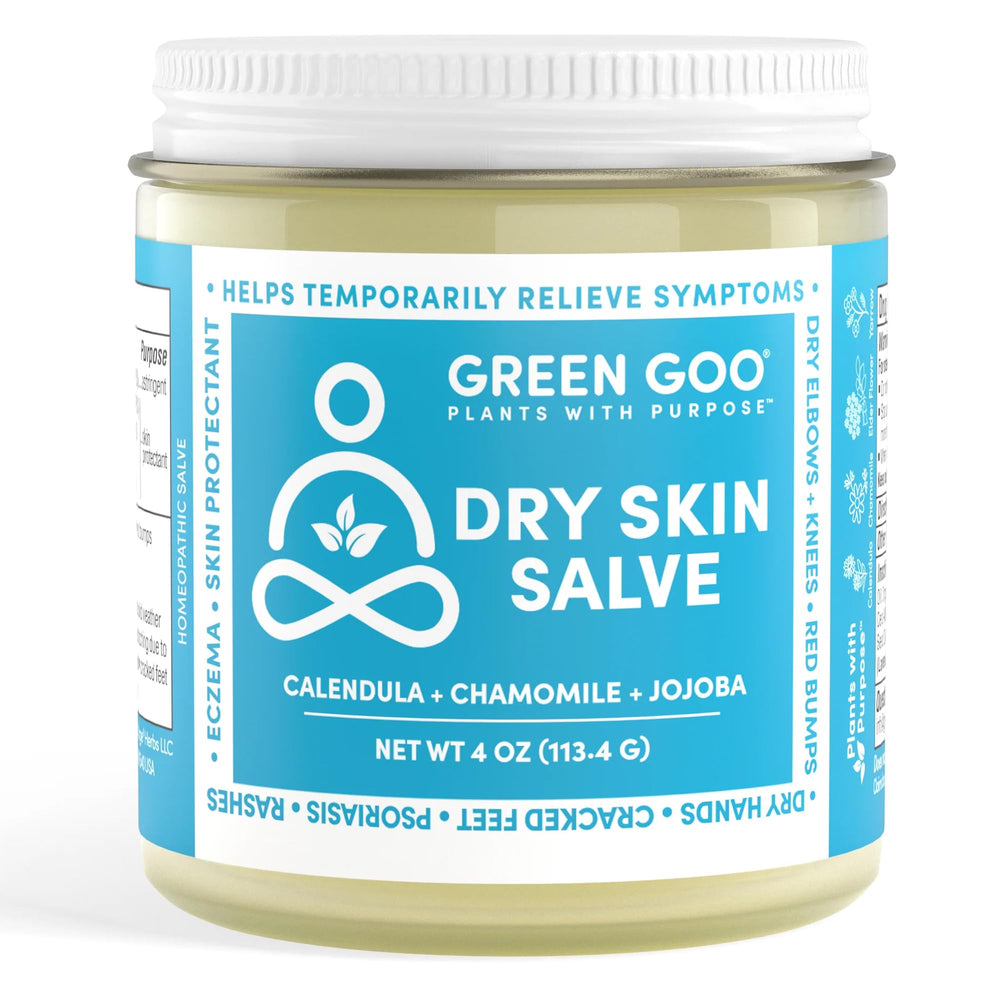 Green Goo Dry Skin Salve bottle shown for everyday hydration
