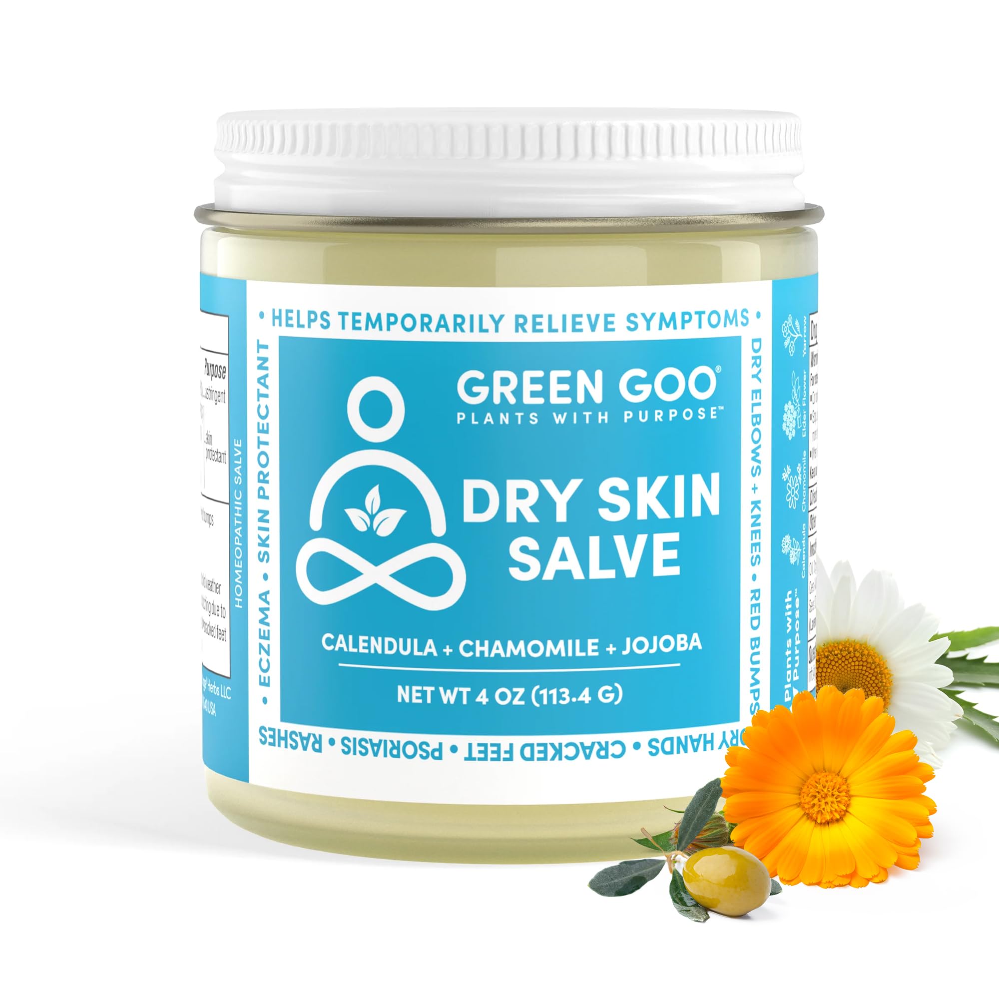 Green Goo Dry Skin Salve jar ready for on-the-go moisture