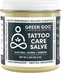 Green Goo Tattoo Care 4oz tub for soothing aftercare of new tattoos