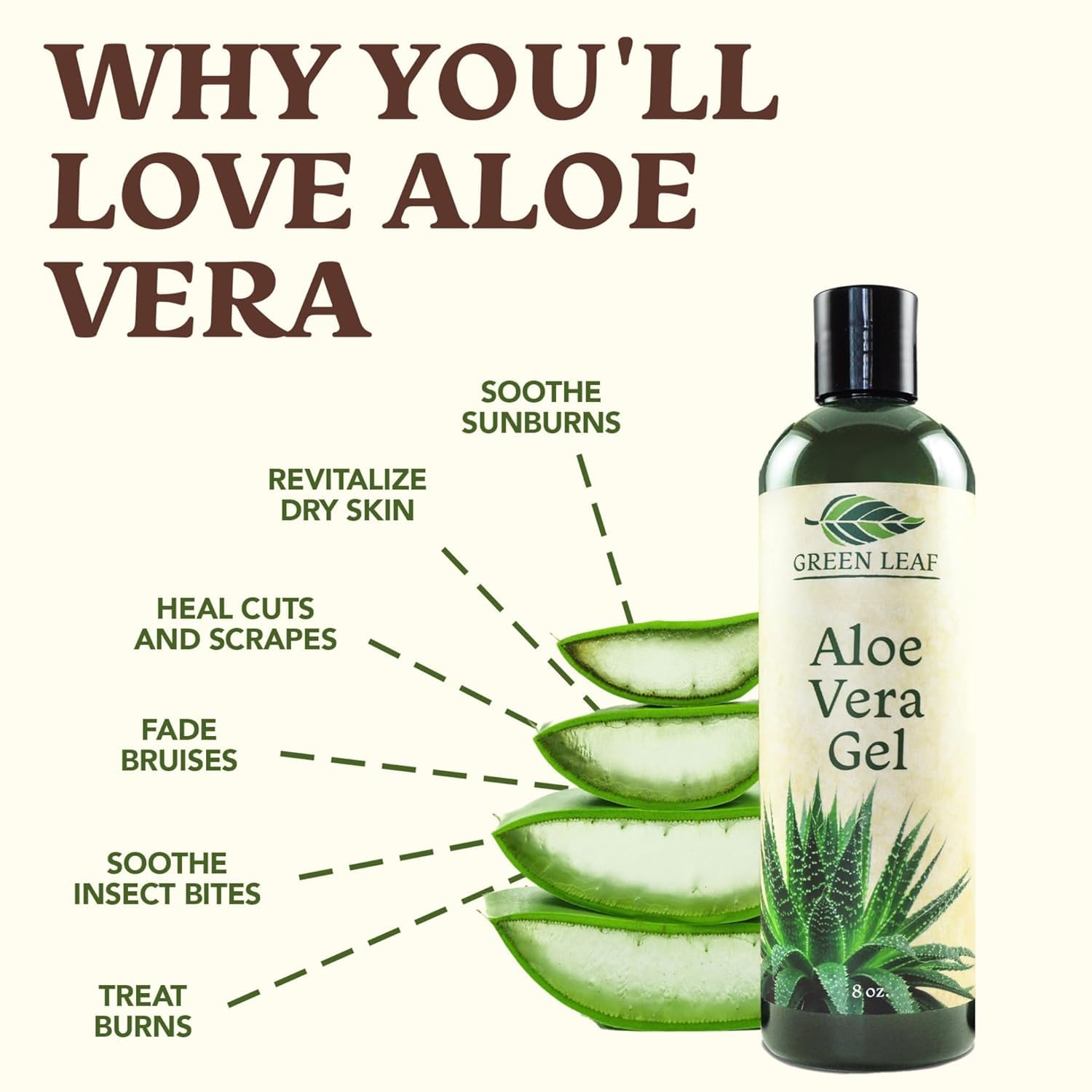 Green Leaf Naturals Aloe gel applied to face for hydration