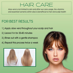 Green Leaf Naturals aloe gel used for hair care and scalp care