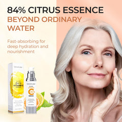 Green Luxe Vitamin C Serum application closeup highlighting smooth, even skin improvement potential.
