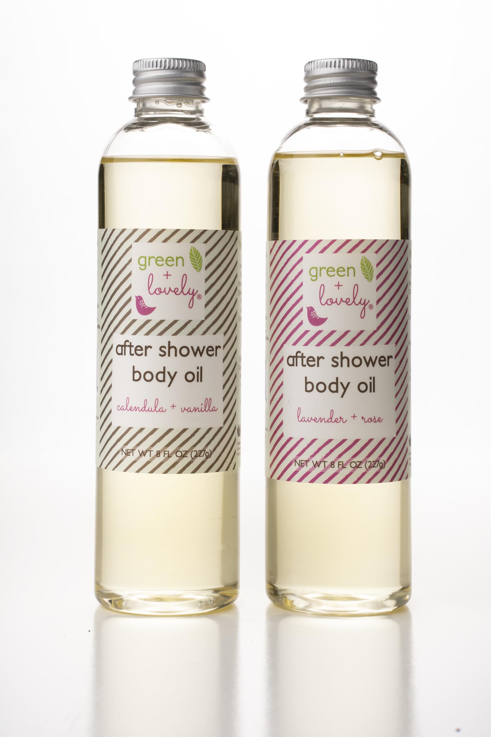 Green + Lovely lavender rose scent hydrates skin during routine.