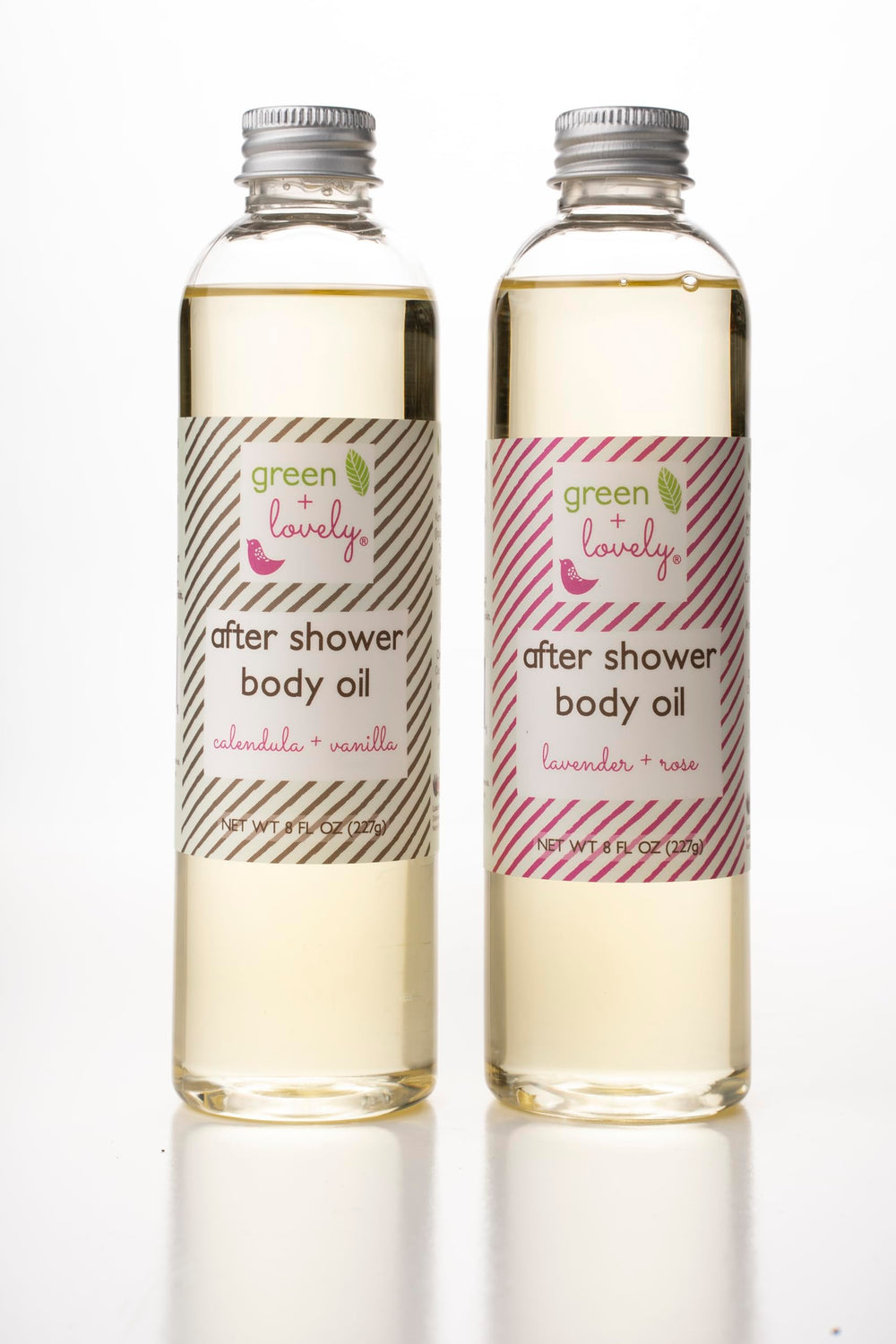 Green + Lovely lavender rose scent hydrates skin during routine.