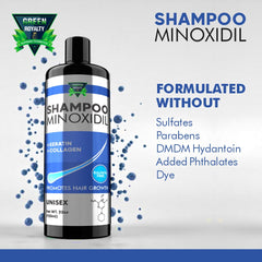 GREEN ROYALTY Minoxidil Shampoo lather reveals cleansing action and sheen