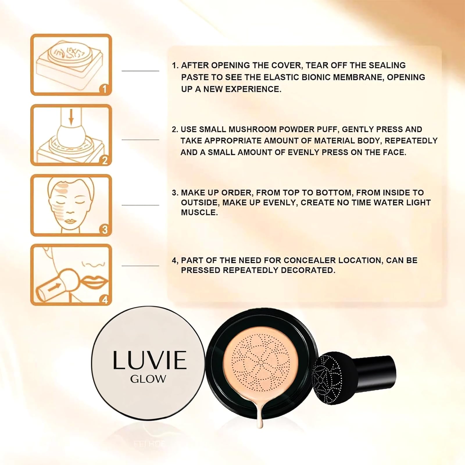 Green Tomato Luvie Glow cushion designed for 24-hour wear