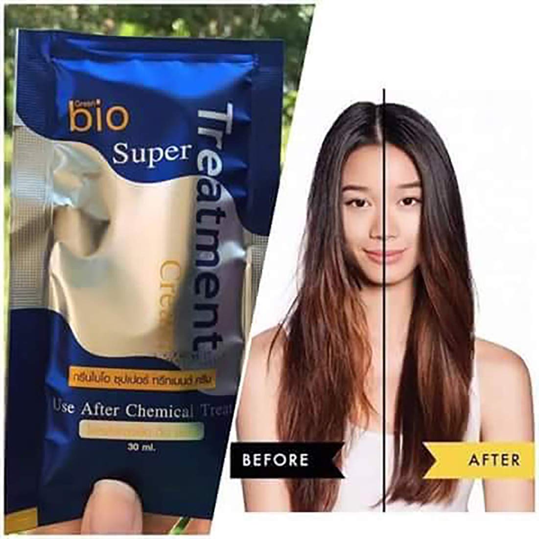 GreenBio Keratin Hair Mask on color-treated hair enhances vibrancy.