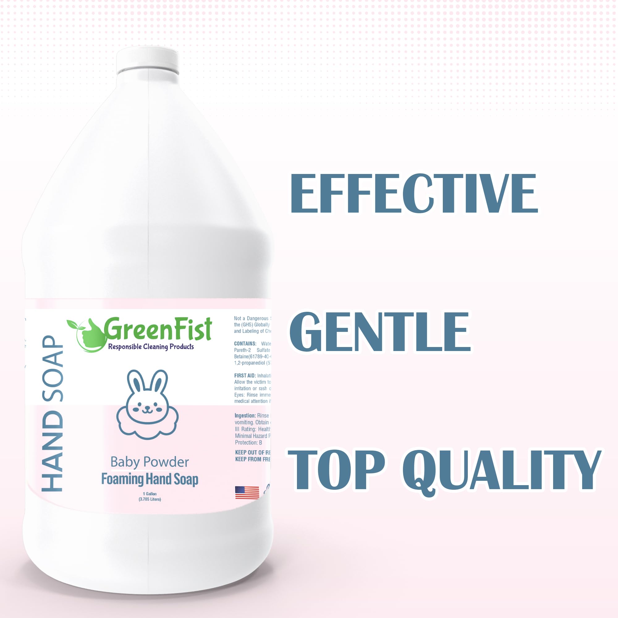 GreenFist baby powder foam closeup shows luxurious, creamy lather.