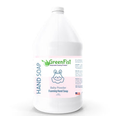 GreenFist foaming hand soap refill in baby powder scent, 128oz.