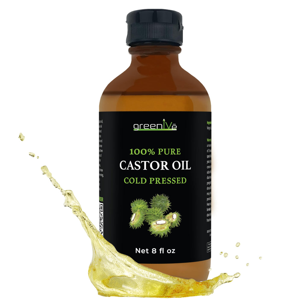 GreenIVe Castor Oil front bottle for pure daily care and luxurious feel