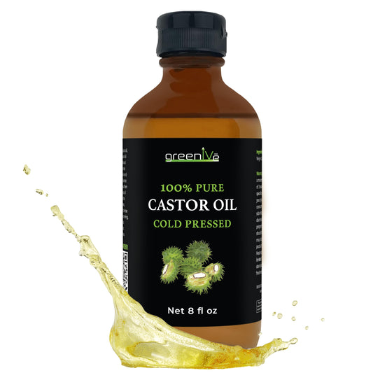 GreenIVe Castor Oil front bottle for pure daily care and luxurious feel