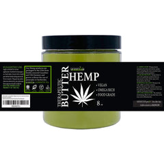 Creamy texture close-up of GreenIVe hemp body butter ready for easy application.