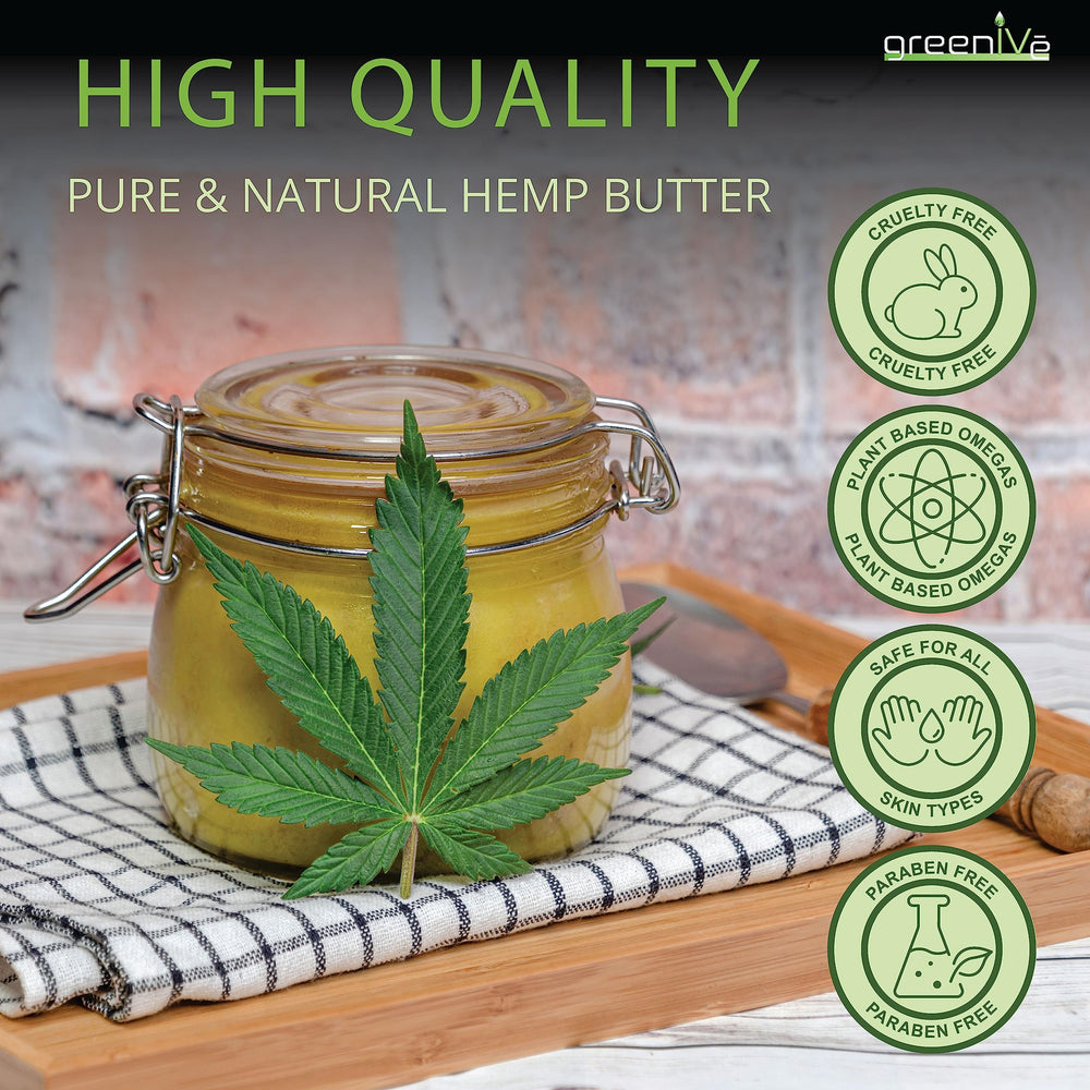 Per-ounce concentration label on jar highlighting hemp potency and value.