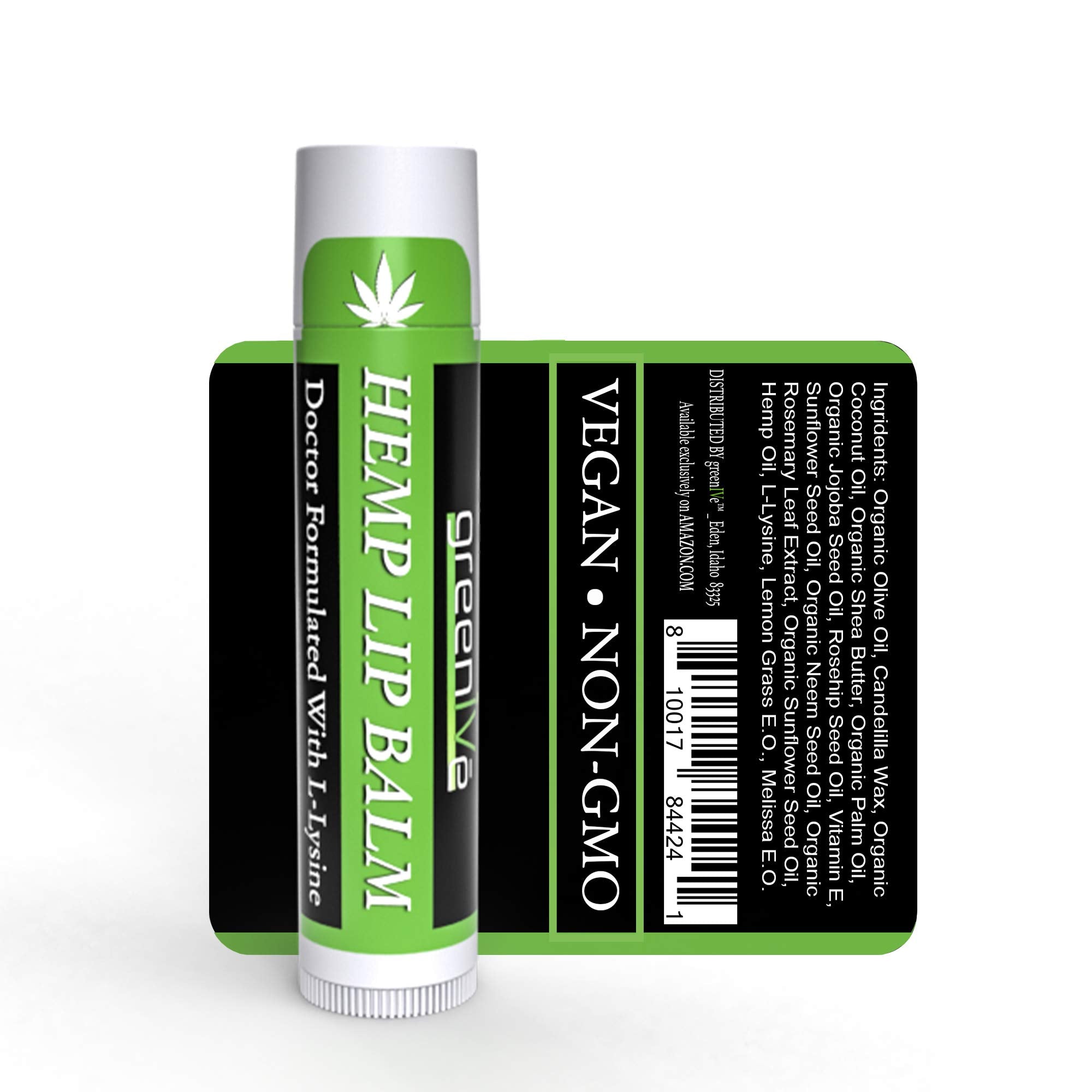GreenIVe Hemp Lip Balm packaging detail highlighting handcrafted care