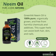 Dropper delivers GreenIVe Neem Oil for facial care.