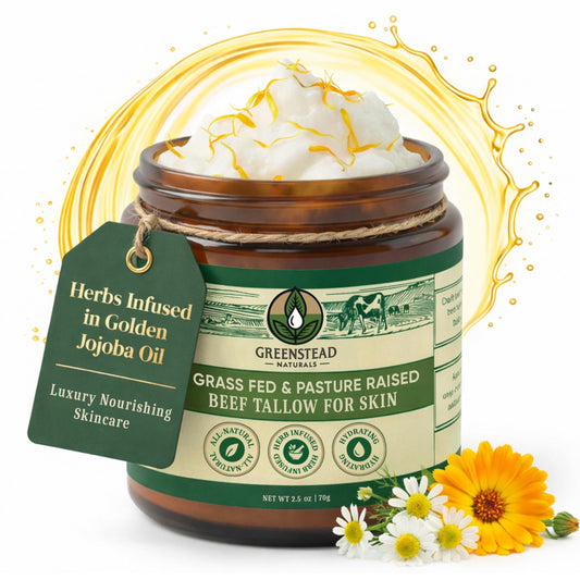 Greenstead Naturals whipped tallow balm jar hydrates face and body.