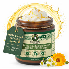 Greenstead Naturals whipped tallow balm jar hydrates face and body.
