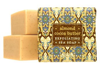 Greenwich Bay Almond oil droplets on soap bar surface for deep moisturizing feel.