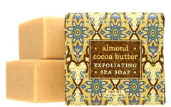 Greenwich Bay Almond oil droplets on soap bar surface for deep moisturizing feel.
