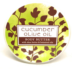 Greenwich Bay Botanic Body Butter with cucumber olive oil nourishes and hydrates skin.