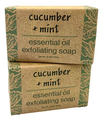 Greenwich Bay Trading Co cucumber mint exfoliating bath bars set of two for refreshing skin care.