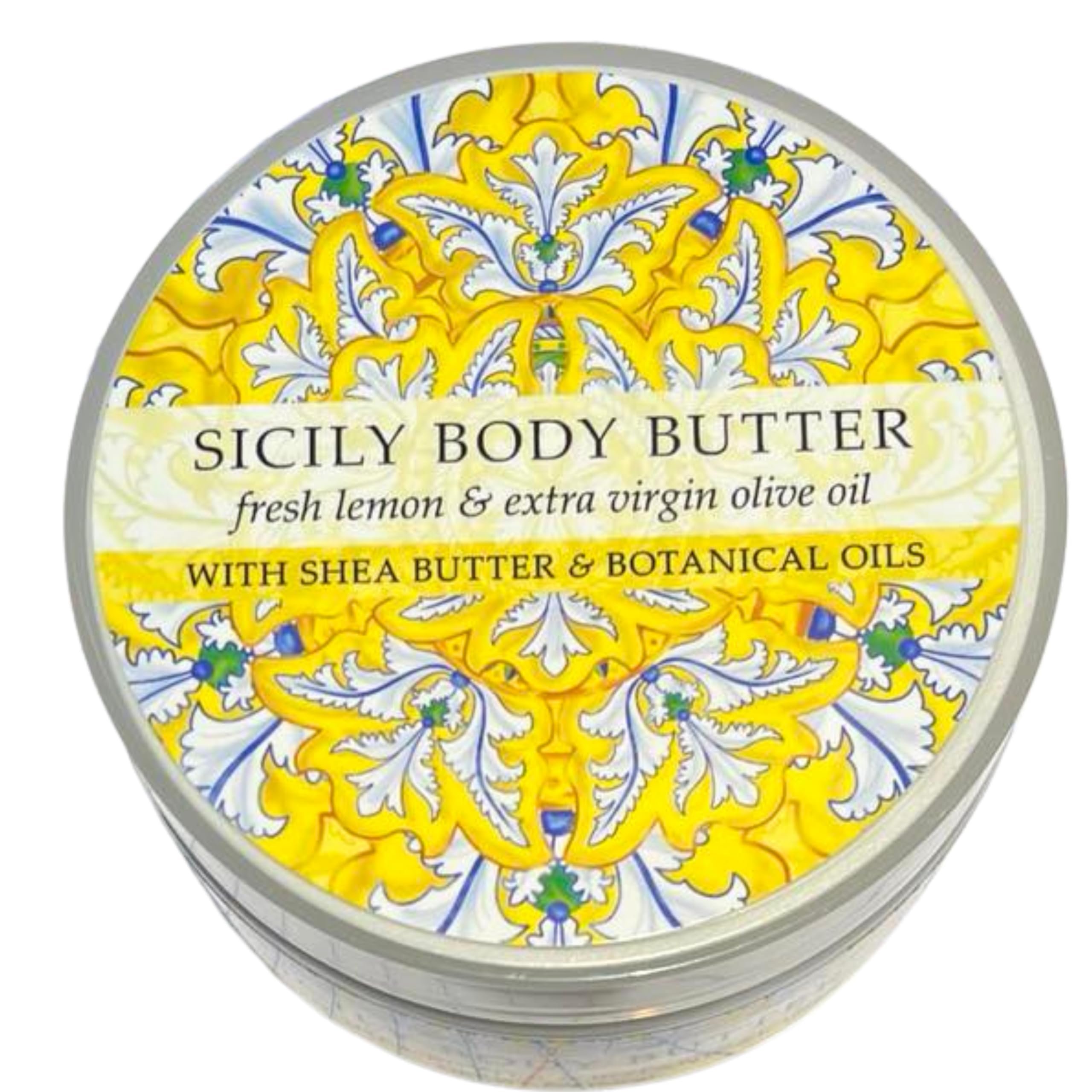 Greenwich Bay Destination Body Butter jar close-up highlighting rich hydration.