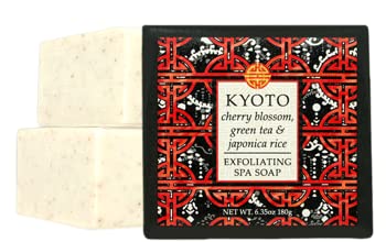 Greenwich Bay Destination Exfoliating Spa Soap Kyoto—cherry blossom aroma for calm cleansing