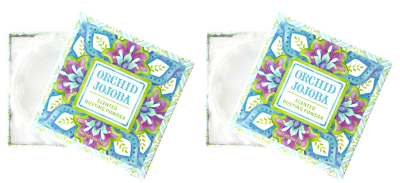 Greenwich Bay Dusting Powder Orchid Jojoba with puff after bath