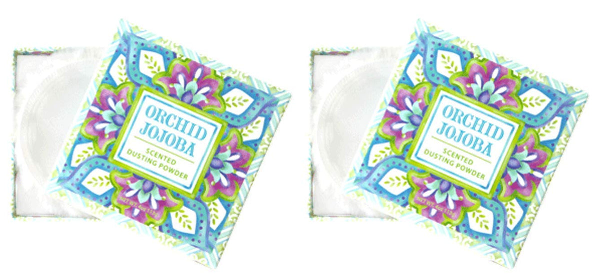 Greenwich Bay Dusting Powder Orchid Jojoba with puff after bath