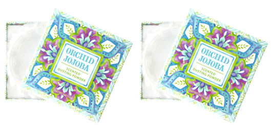 Greenwich Bay Dusting Powder Orchid Jojoba with puff after bath