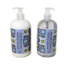 Greenwich Bay Lavender and Jojoba hand soap in a pump bottle with a calming garden scent.