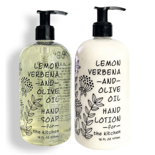 Greenwich Bay Lemon Verbena hand soap in kitchen collection cleanses while nourishing skin with a fresh aroma.