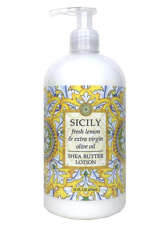 Greenwich Bay Lemon Sicily lotion packaging highlights travel-inspired scent and deep hydration