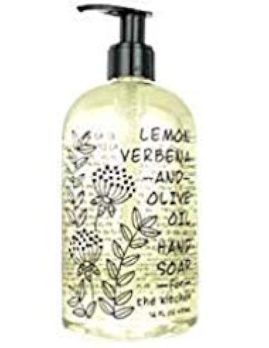 Greenwich Bay Lemon Verbena Olive Oil hand soap bottle for refreshing kitchen handwashing