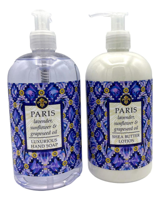 Greenwich Bay Paris lavender hand soap in a pump bottle with rich lather for daily cleansing