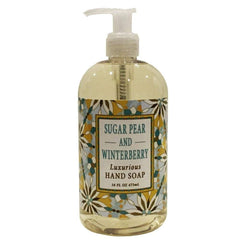 Greenwich Bay Sugar Pear Winterberry 16oz hand soap for daily cleansing with holiday fragrance.