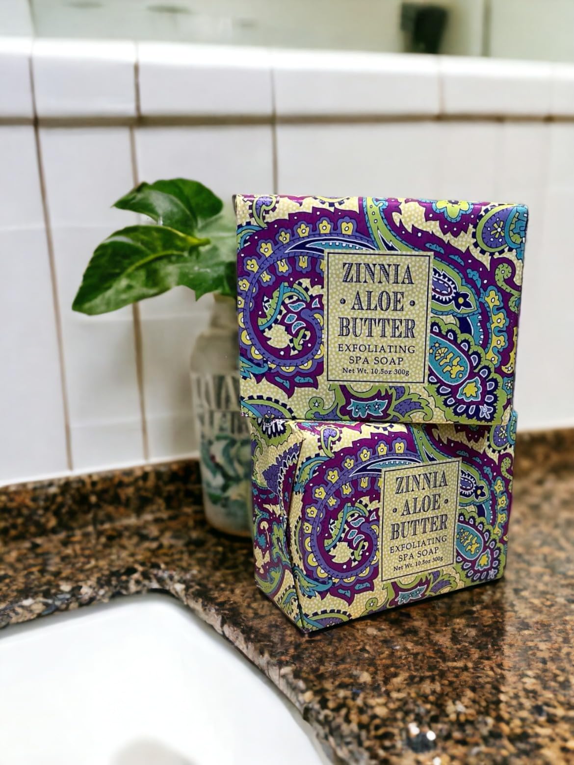 Greenwich Bay Zinnia & Aloe Butter Soap bar pack — delicate fragrance and gentle hydration.