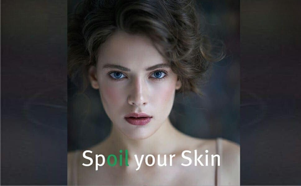 Glass dropper enables controlled use for skin or hair care.