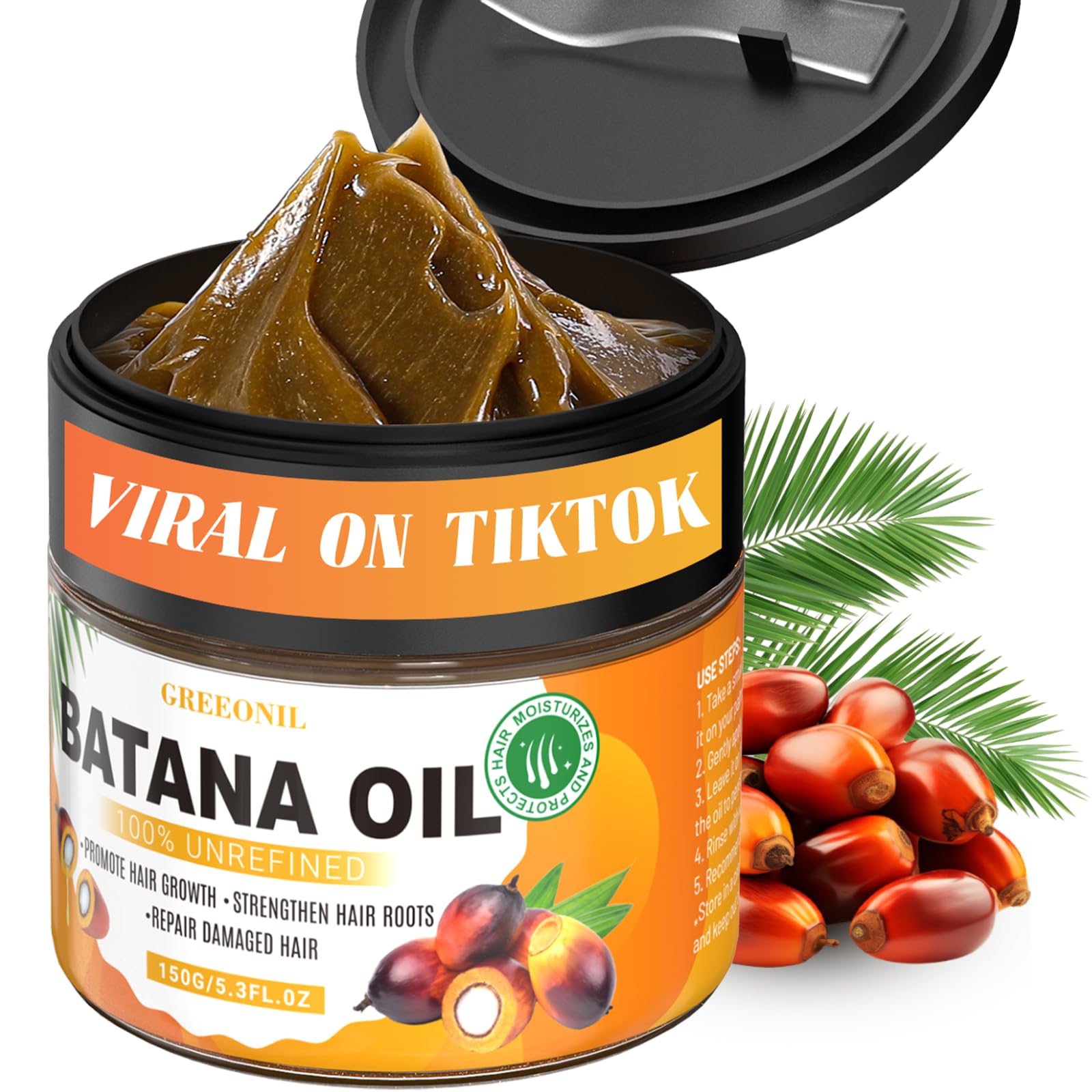 GREEONIL Batana Oil bottle on a clean surface highlighting natural hydration for hair